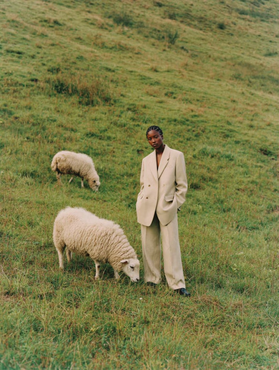 AI cinematic portrait Black woman fashion editorial